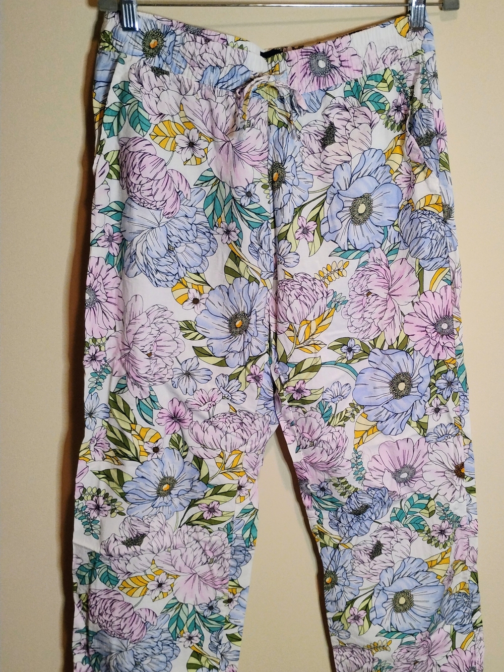 NWOT GAP 2Pk Women's Cotton Floral Pajama Pants Multi Floral & Blue Striped XL